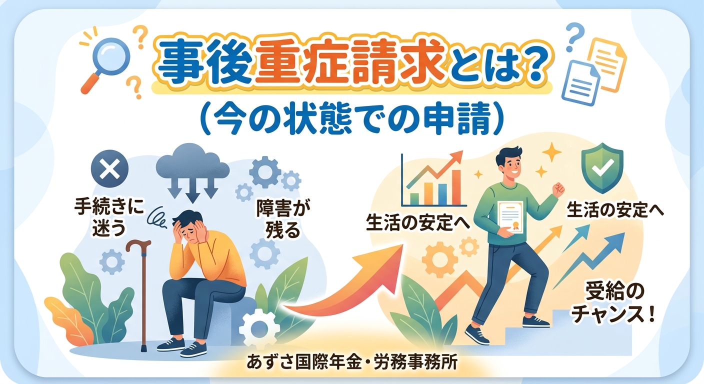 障害年金の「事後重症請求」とは？いわば「今の状態」での申請と、1ヶ月遅れると損をする理由
