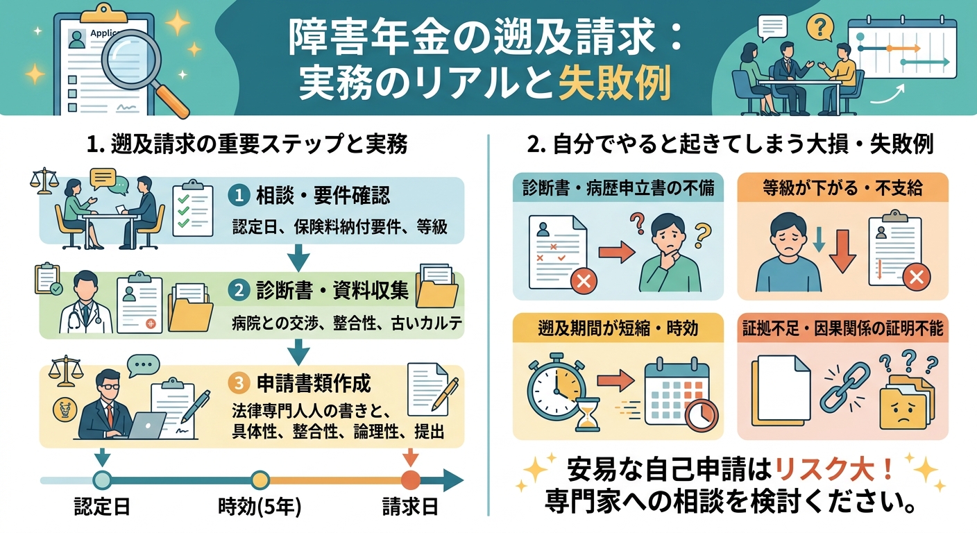 障害年金の「遡及請求」を自分でやると大損や失敗をしてしまう３つの理由