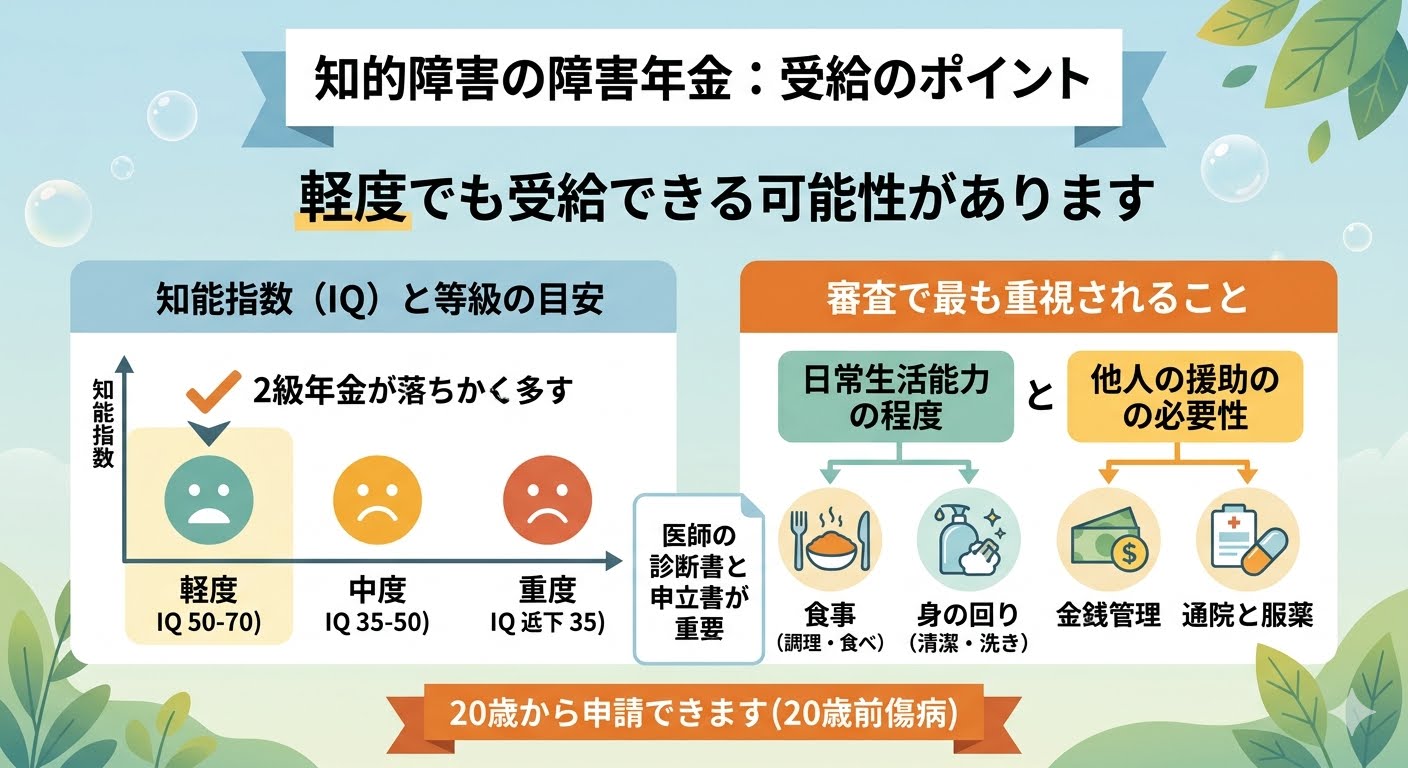 知的障害で障害年金をもらうには？軽度（IQ50〜70）の受給目安と申請のコツ